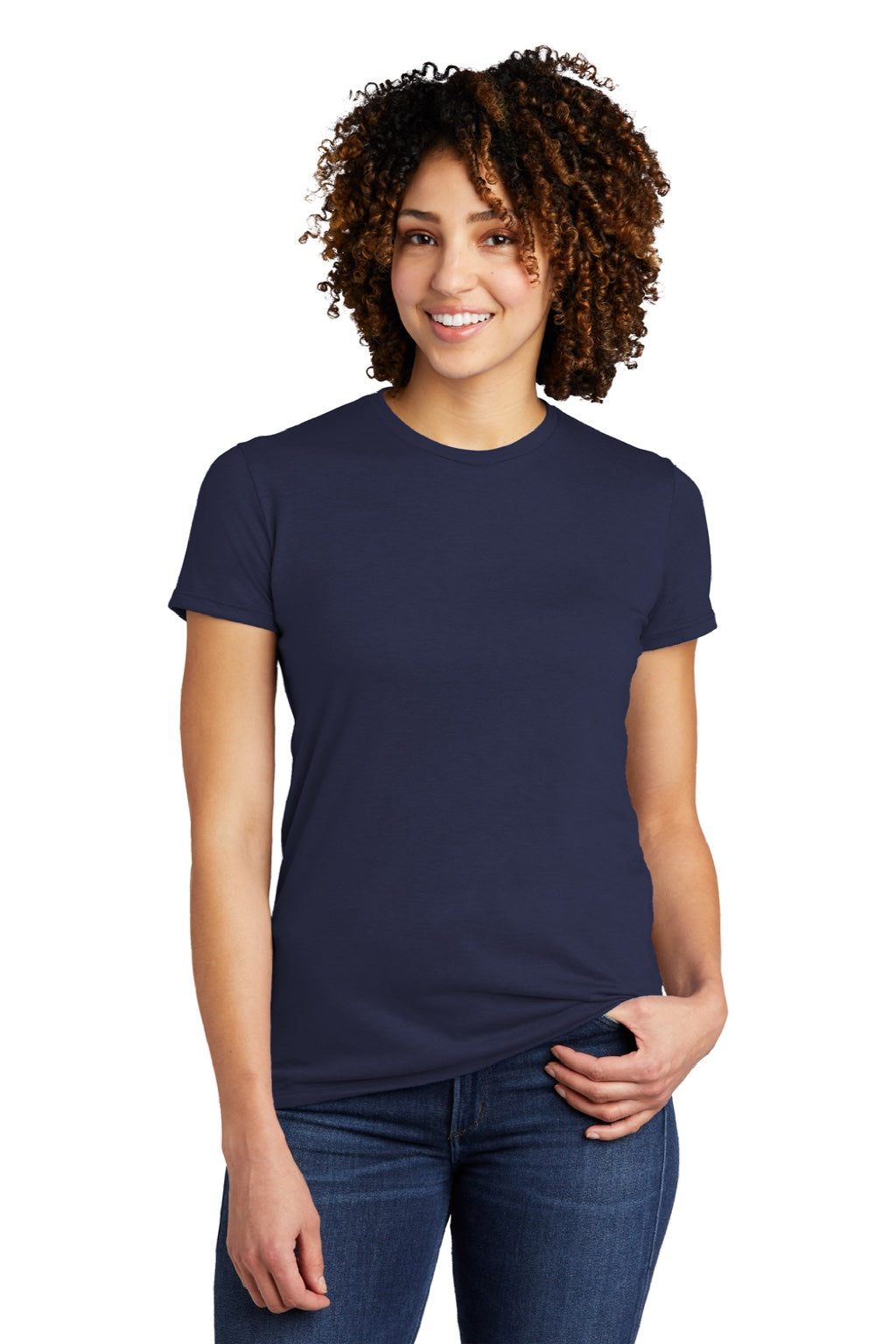 Allmade AL2008 Womens Short Sleeve Crewneck T-Shirt Night Sky Navy Blue Model Front
