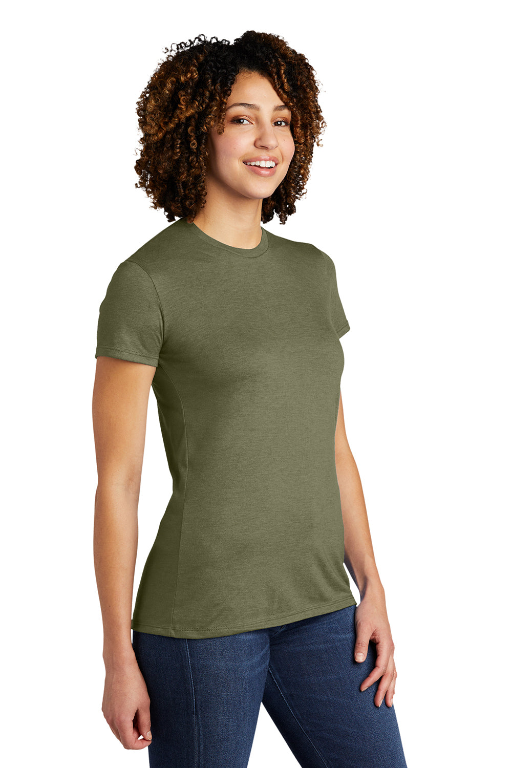 Allmade AL2008 Womens Short Sleeve Crewneck T-Shirt Olive You Green Model 3Q