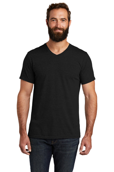 Allmade AL2014 Mens Short Sleeve V-Neck T-Shirt Deep Black Model Front