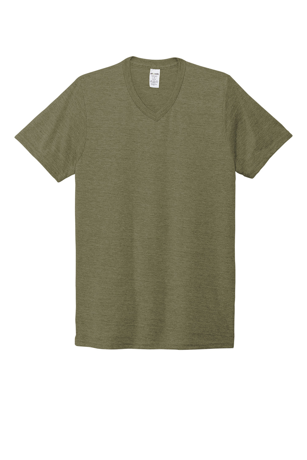 Allmade AL2014 Mens Short Sleeve V-Neck T-Shirt Olive You Green Flat Front