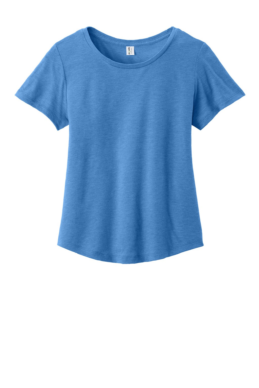 Allmade AL2015 Womens Short Sleeve Scoop Neck T Shirt Azure Blue Flat Front