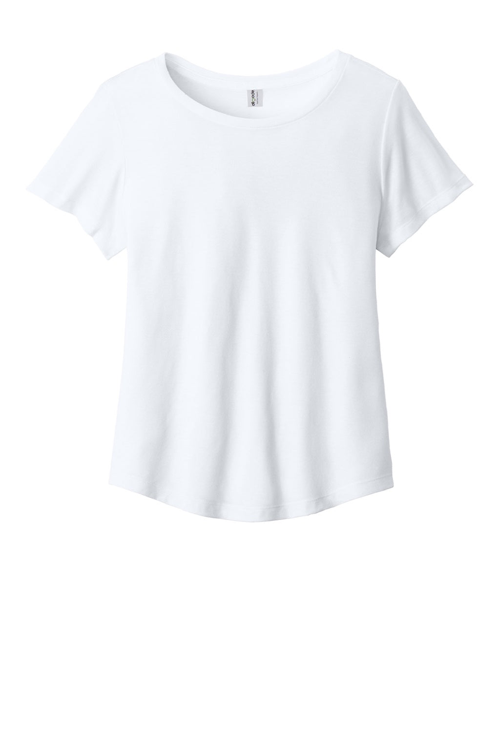 Allmade AL2015 Womens Short Sleeve Scoop Neck T Shirt Bright White Flat Front
