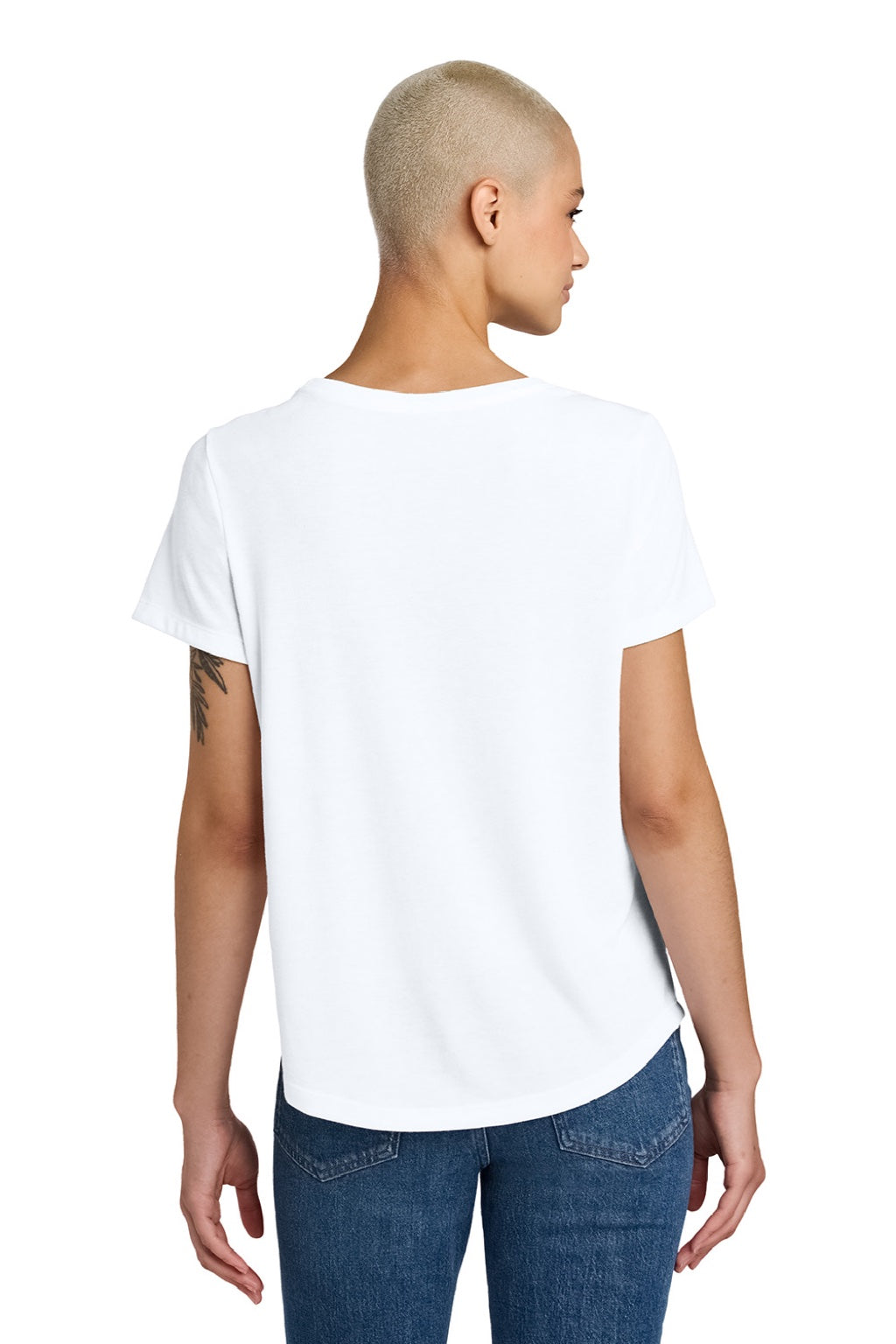 Allmade AL2015 Womens Short Sleeve Scoop Neck T Shirt Bright White Model Back