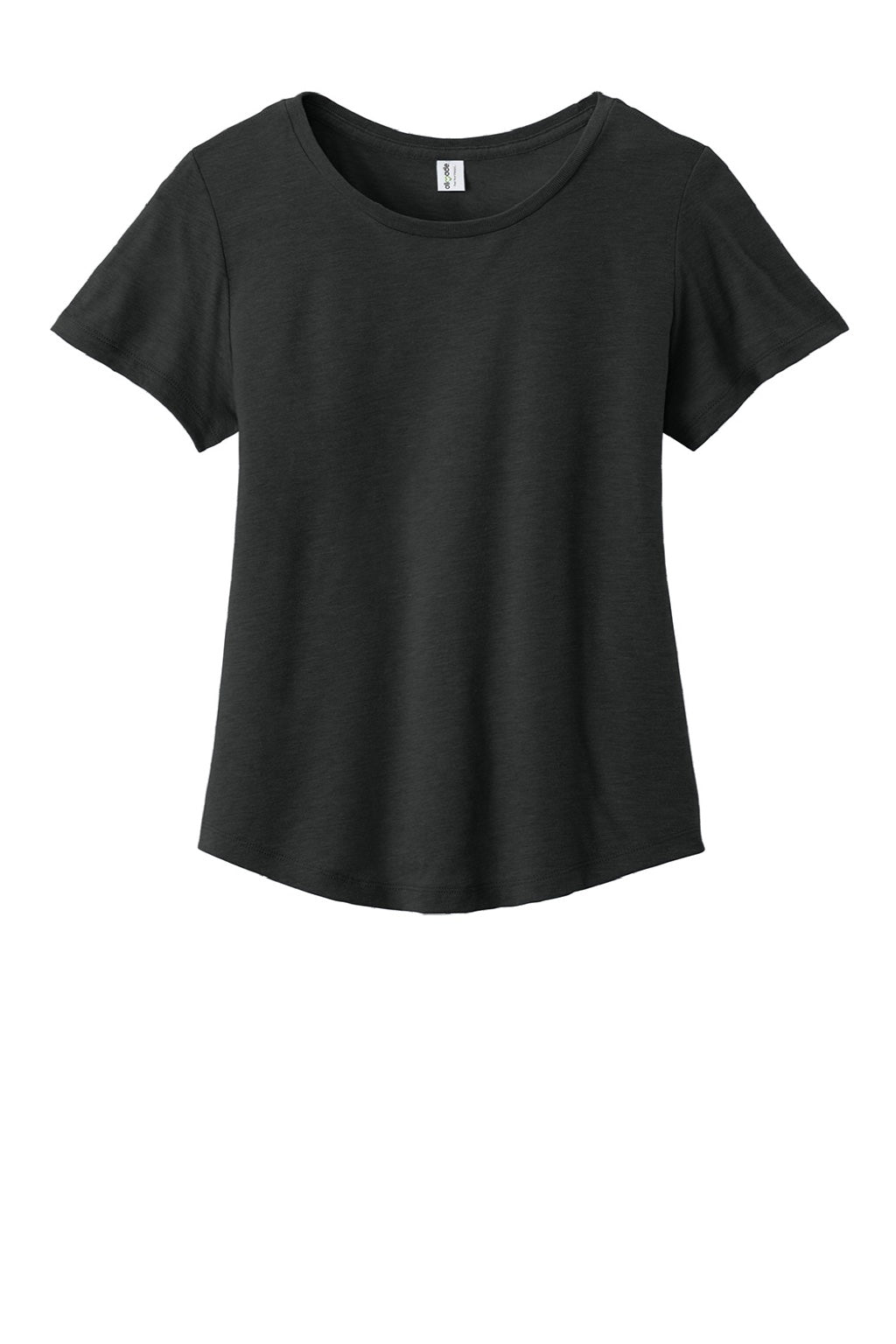 Allmade AL2015 Womens Short Sleeve Scoop Neck T Shirt Deep Black Flat Front