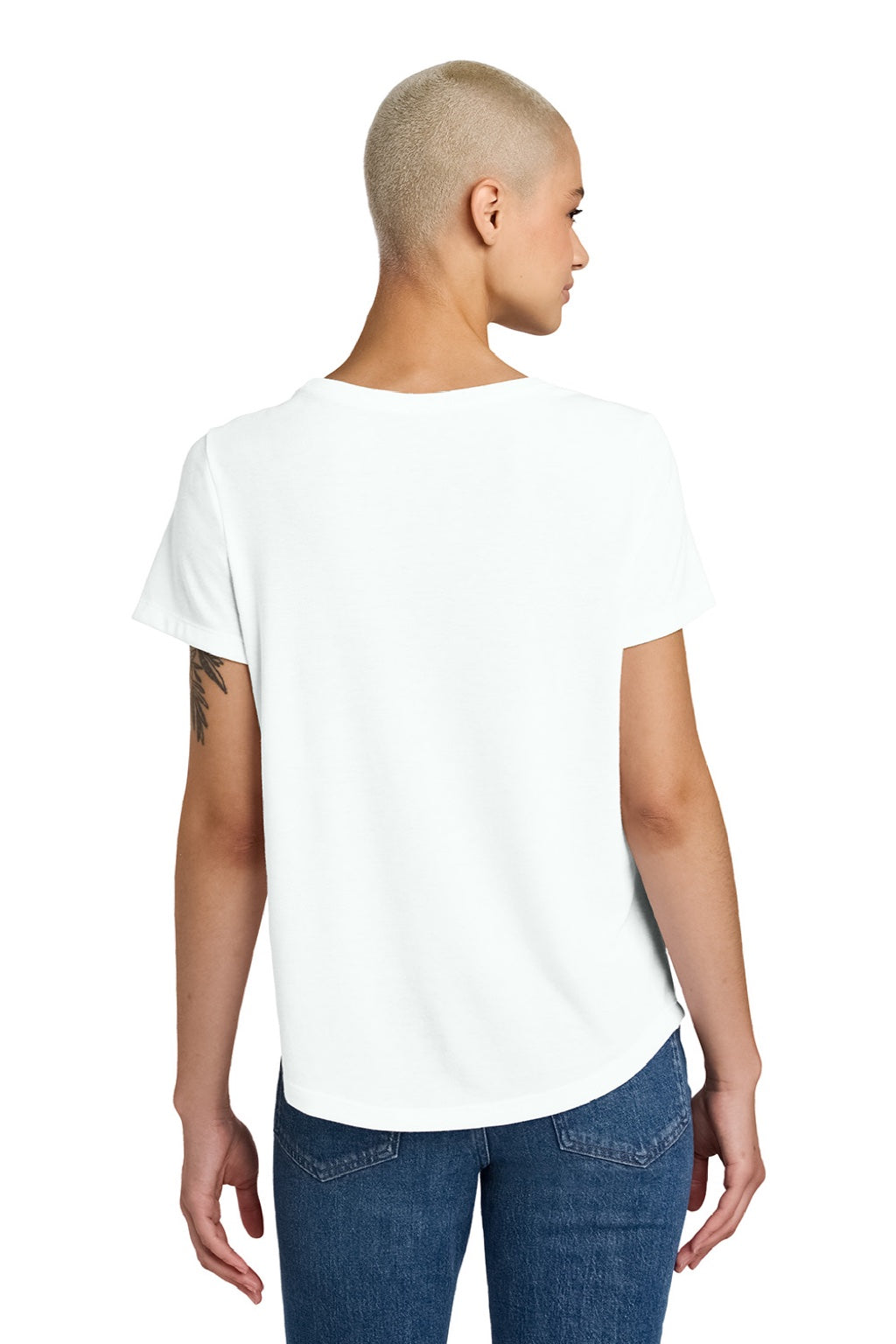 Allmade AL2015 Womens Short Sleeve Scoop Neck T Shirt Fairly White Model Back