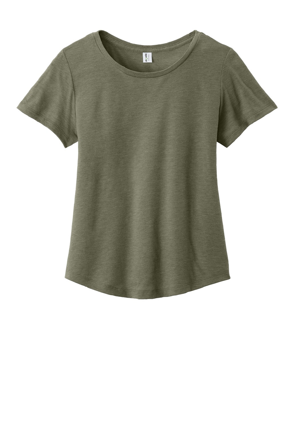 Allmade AL2015 Womens Short Sleeve Scoop Neck T Shirt Olive You Green Flat Front