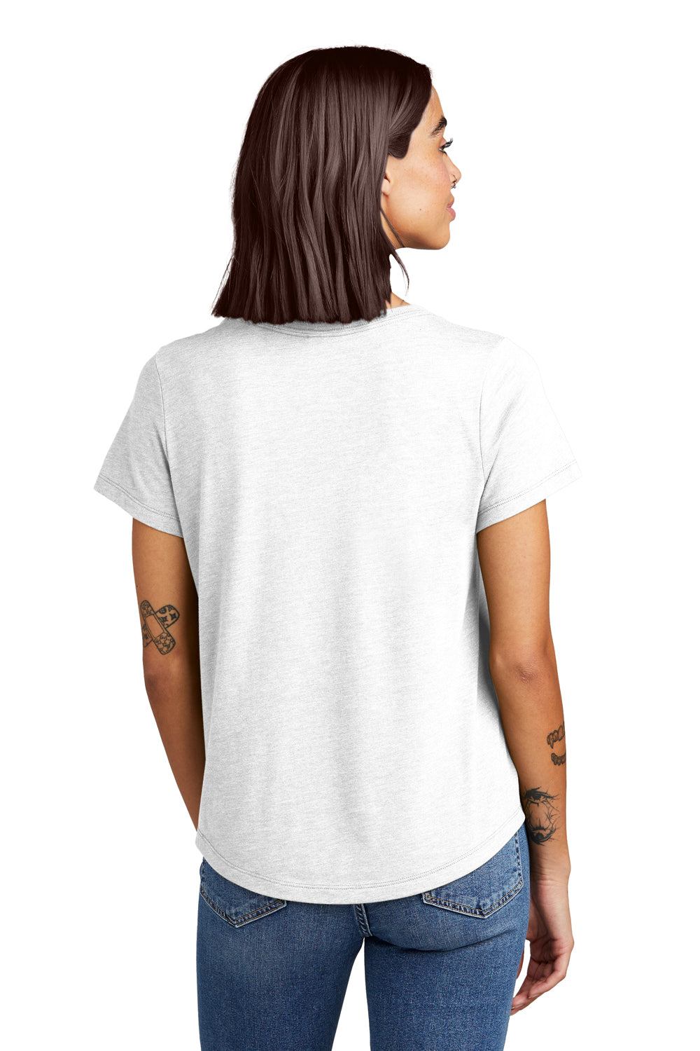 Allmade AL2015 Womens Short Sleeve Scoop Neck T Shirt Fairly White Model Back