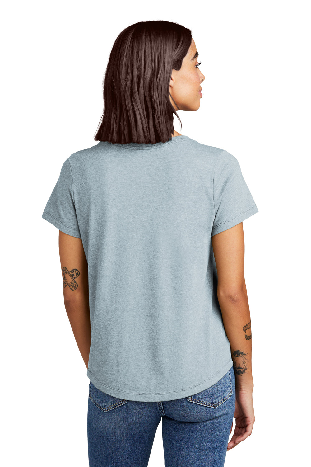 Allmade AL2015 Womens Short Sleeve Scoop Neck T Shirt I Like You Blue Model Back