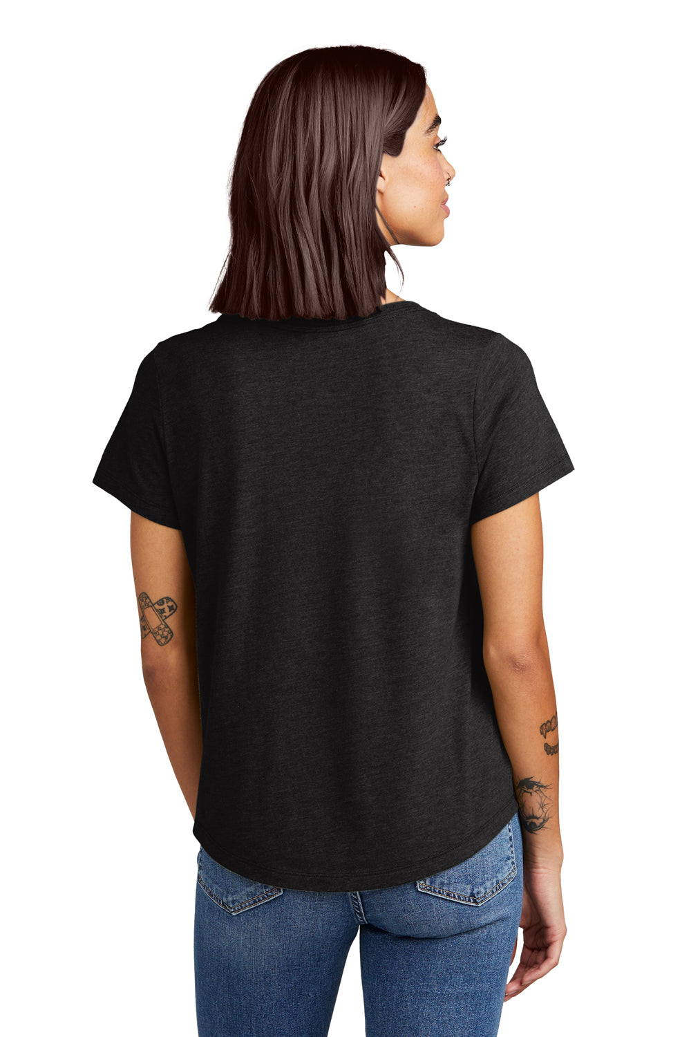 Allmade AL2015 Womens Short Sleeve Scoop Neck T Shirt Space Black Model Back