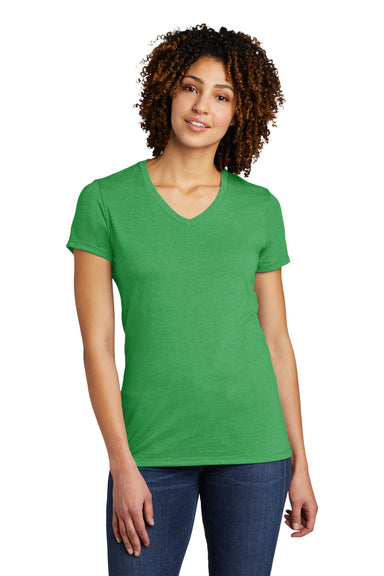Allmade AL2018 Womens Short Sleeve V-Neck T-Shirt Enviro Green Model Front