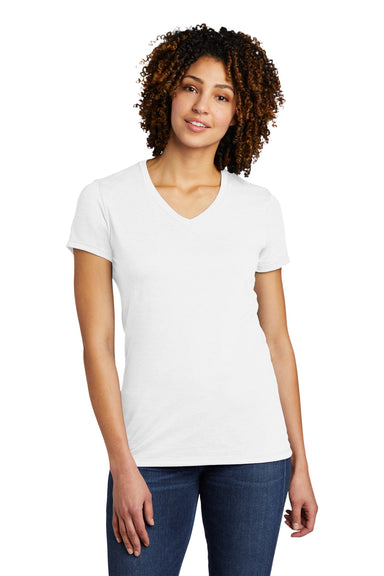 Allmade AL2018 Womens Short Sleeve V-Neck T-Shirt Fairly White Model Front
