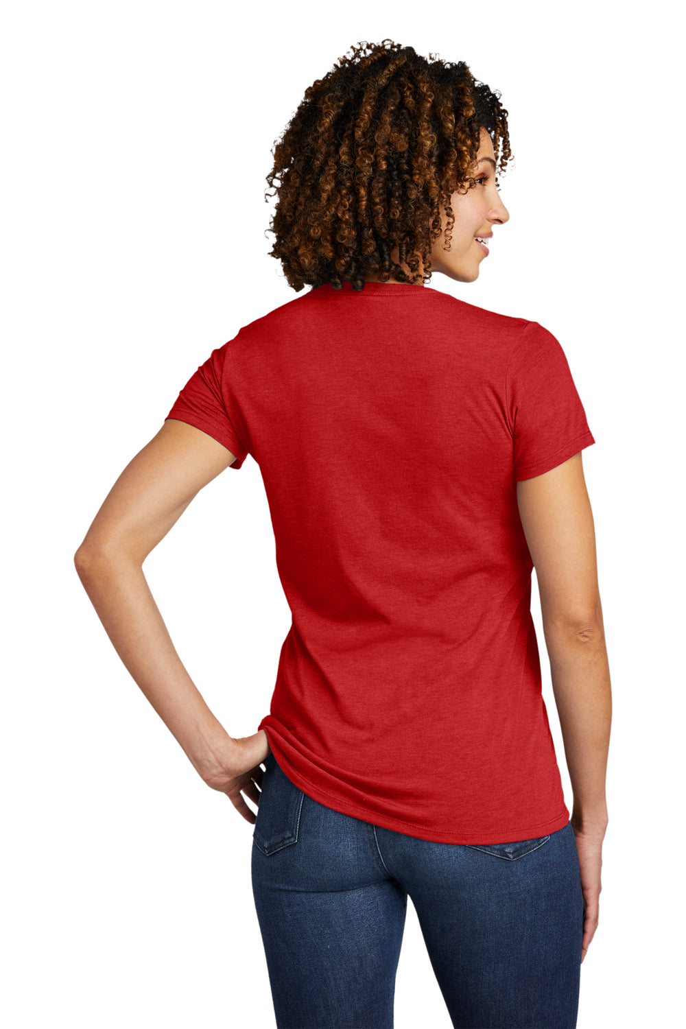 Allmade AL2018 Womens Short Sleeve V-Neck T-Shirt Rise Up Red Model Back