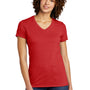 Allmade Womens Short Sleeve V-Neck T-Shirt - Rise Up Red