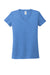 Allmade AL2018 Womens Short Sleeve V-Neck T-Shirt Azure Blue Flat Front