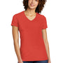 Allmade Womens Short Sleeve V-Neck T-Shirt - Desert Sun Red