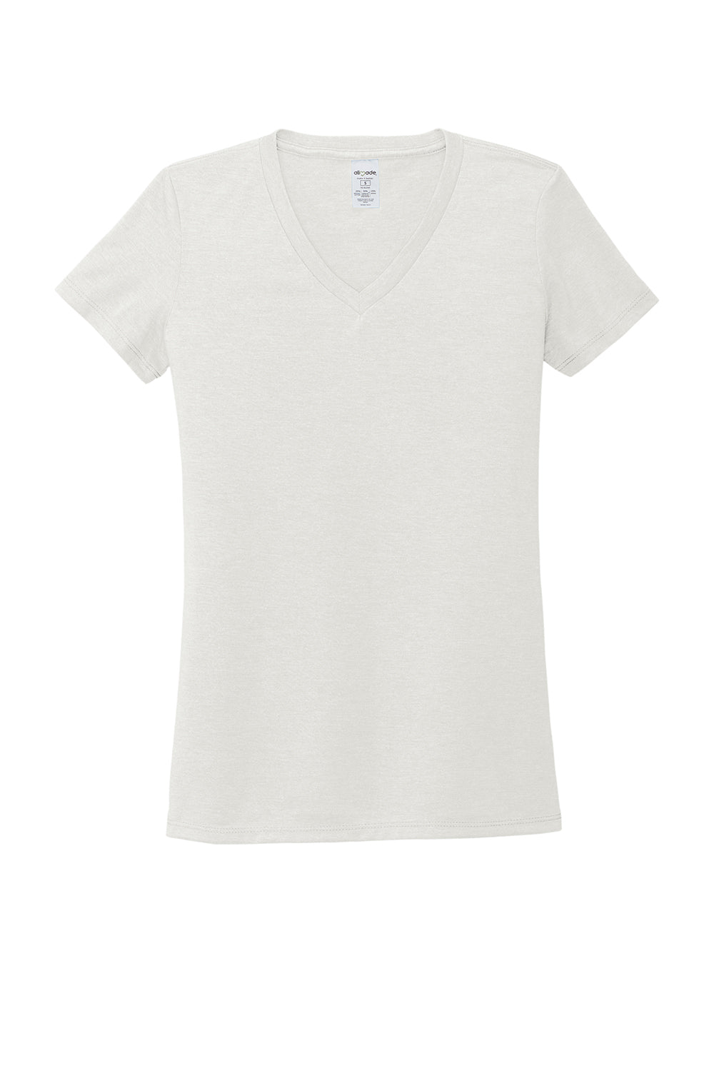 Allmade AL2018 Womens Short Sleeve V-Neck T-Shirt Fairly White Flat Front