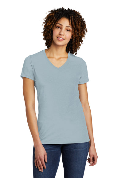 Allmade AL2018 Womens Short Sleeve V-Neck T-Shirt I Like You Blue Model Front