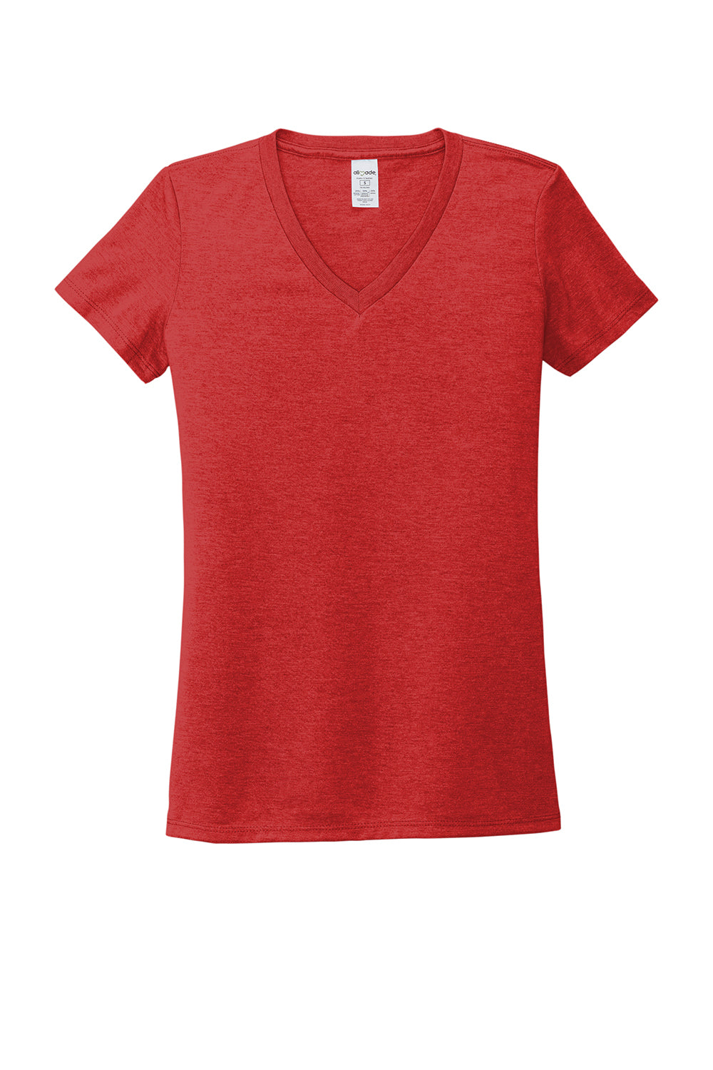 Allmade AL2018 Womens Short Sleeve V-Neck T-Shirt Rise Up Red Flat Front