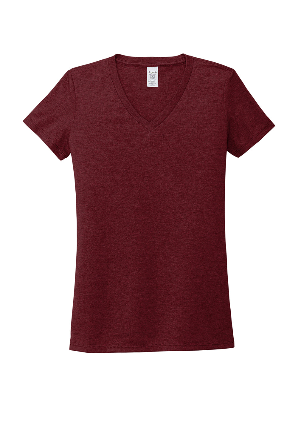 Allmade AL2018 Womens Short Sleeve V-Neck T-Shirt Vino Red Flat Front