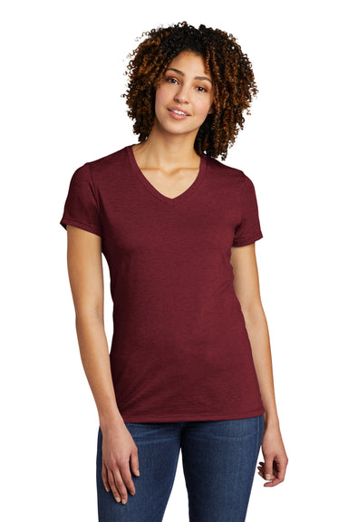 Allmade AL2018 Womens Short Sleeve V-Neck T-Shirt Vino Red Model Front