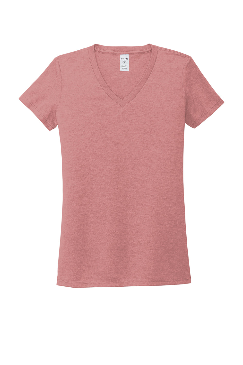 Allmade AL2018 Womens Short Sleeve V-Neck T-Shirt Vintage Rose Pink Flat Front