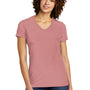 Allmade Womens Short Sleeve V-Neck T-Shirt - Vintage Rose Pink