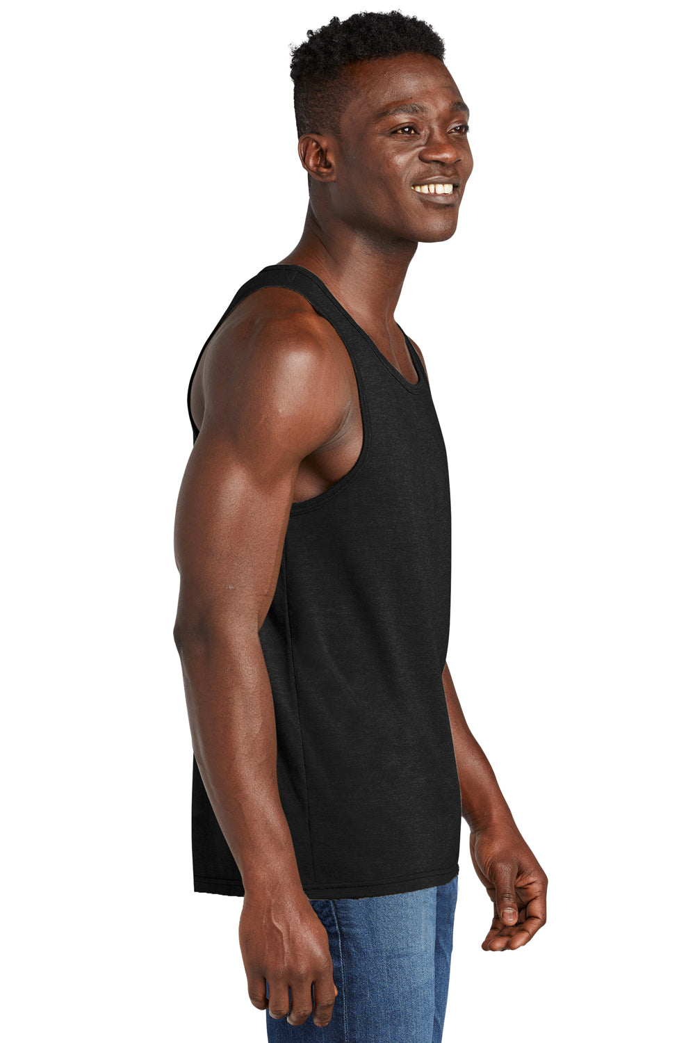 Allmade AL2019 Mens Tank Top Deep Black Model Side