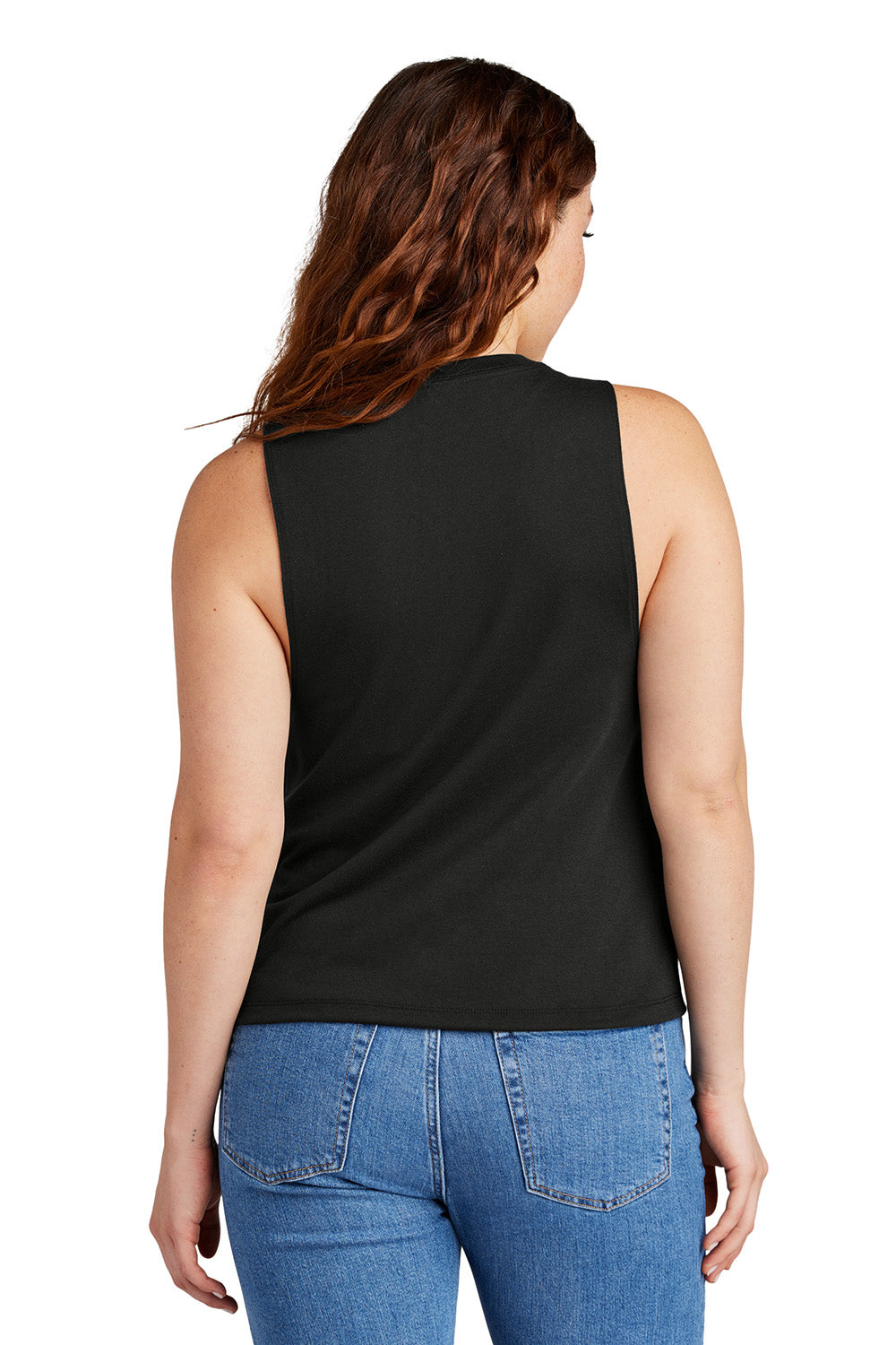 Allmade AL2020 Womens Muscle Tank Top Deep Black Model Back