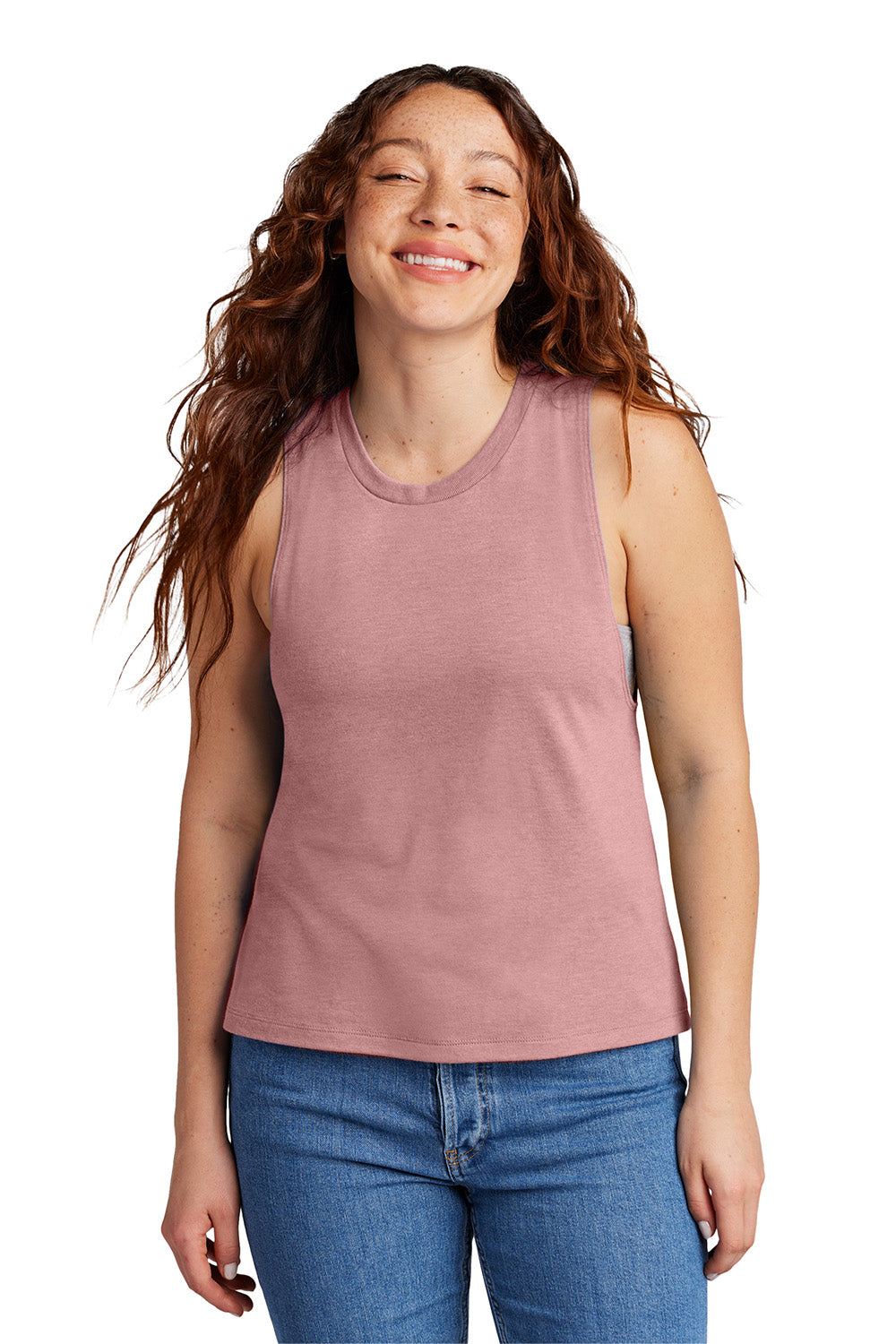 Allmade AL2020 Womens Muscle Tank Top Vintage Rose Pink Model Front