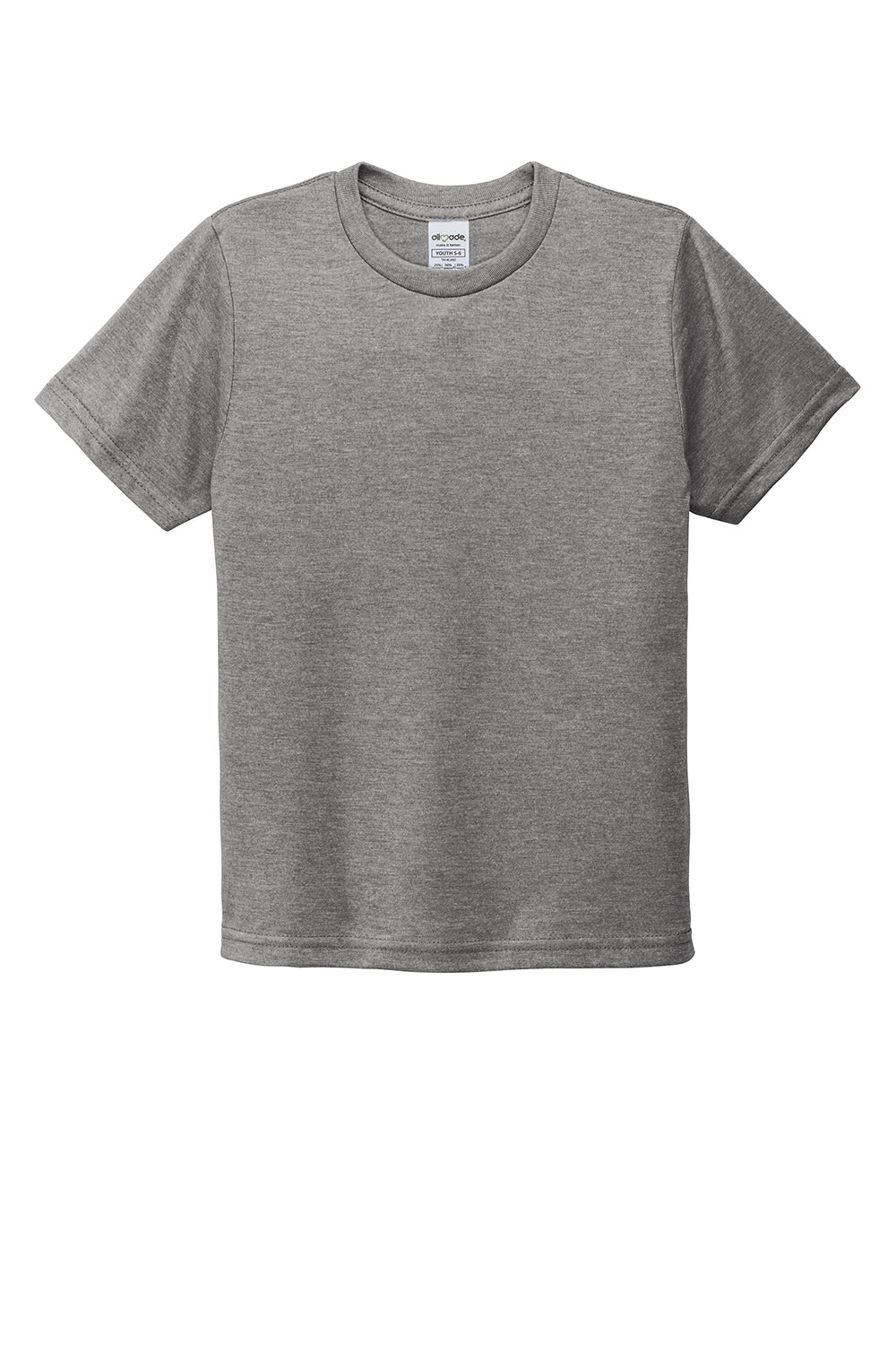 Allmade AL207 Youth Short Sleeve Crewneck T-Shirt Aluminum Grey Flat Front