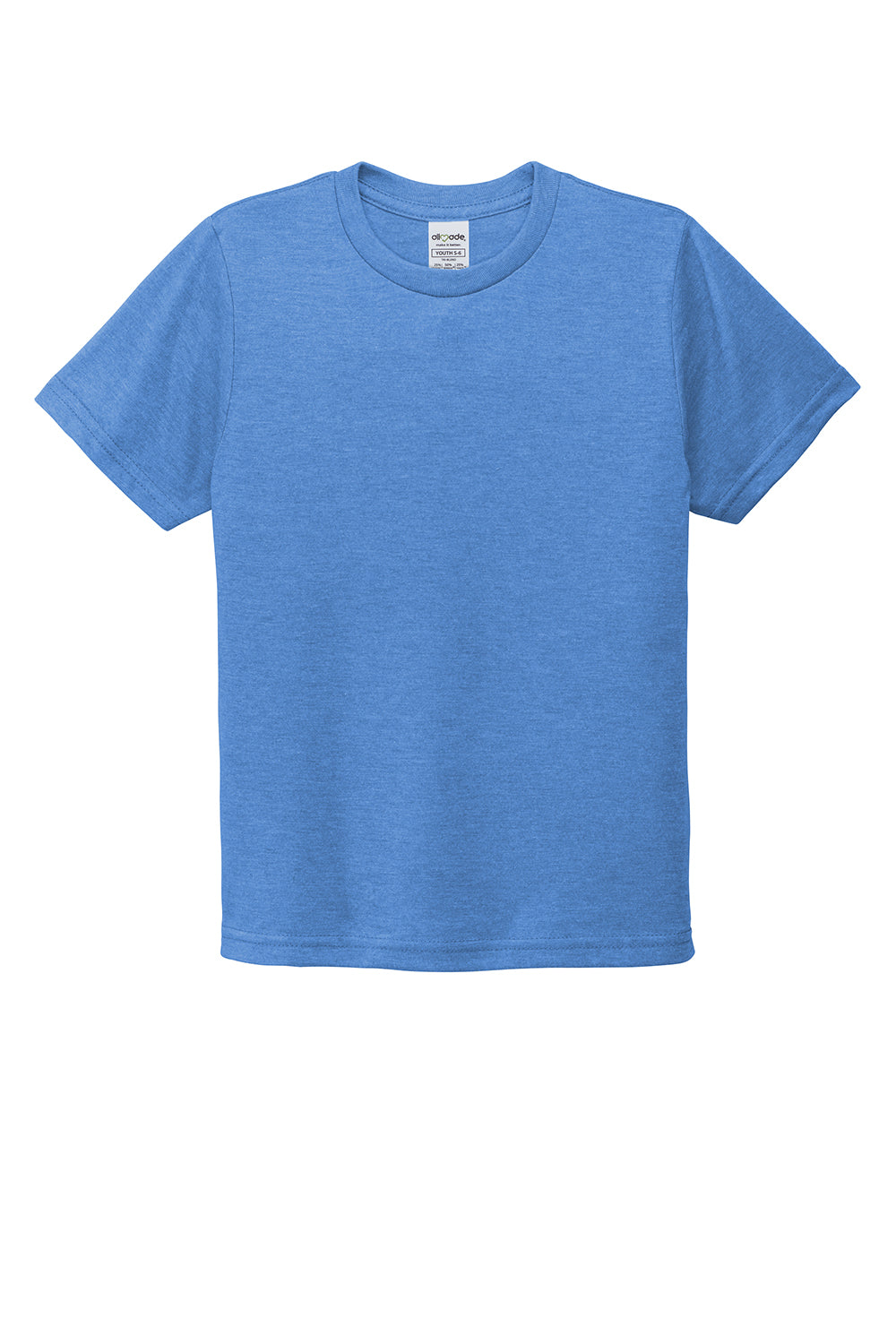 Allmade AL207 Youth Short Sleeve Crewneck T-Shirt Azure Blue Flat Front