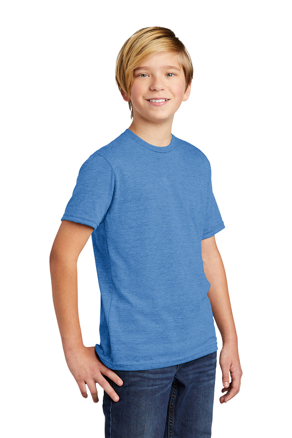 Allmade AL207 Youth Short Sleeve Crewneck T-Shirt Azure Blue Model 3Q