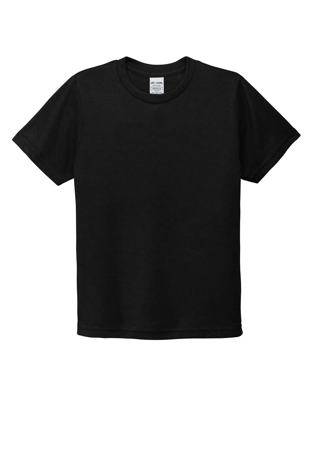 Allmade AL207 Youth Short Sleeve Crewneck T-Shirt Deep Black Flat Front