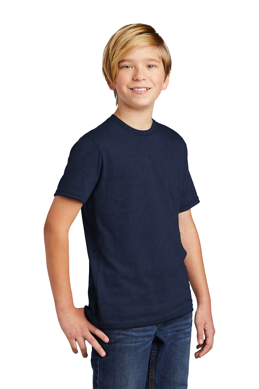 Allmade AL207 Youth Short Sleeve Crewneck T-Shirt Night Sky Navy Blue Model 3Q