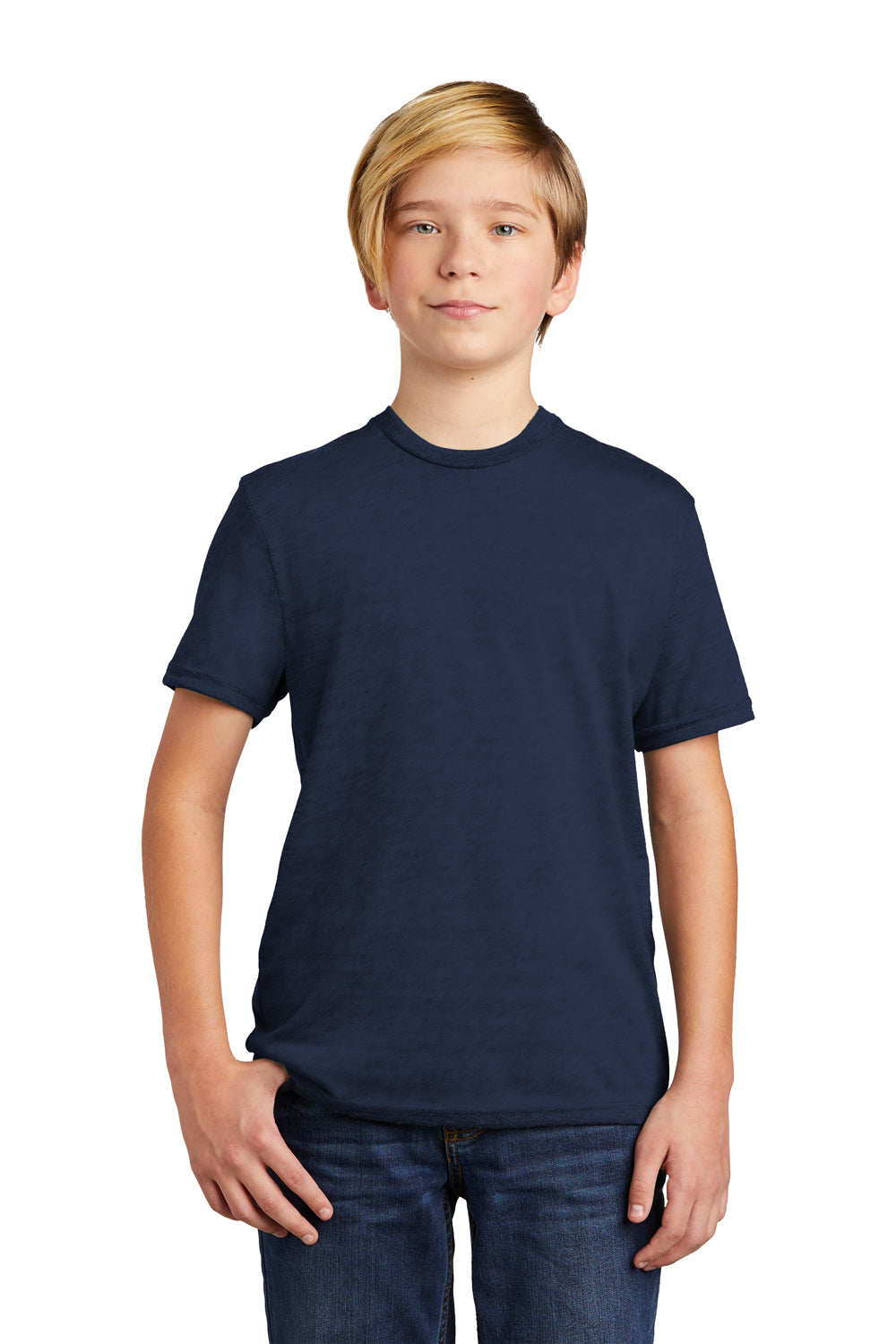 Allmade AL207 Youth Short Sleeve Crewneck T-Shirt Night Sky Navy Blue Model Front