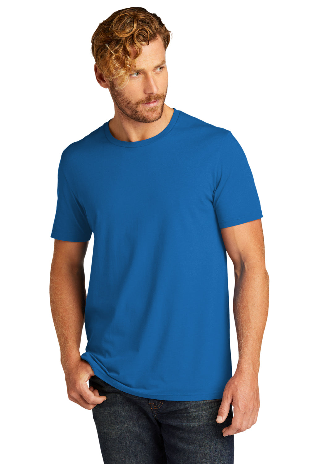 Allmade AL2100 Mens Organic Short Sleeve Crewneck T-Shirt Beacon Blue Model Front