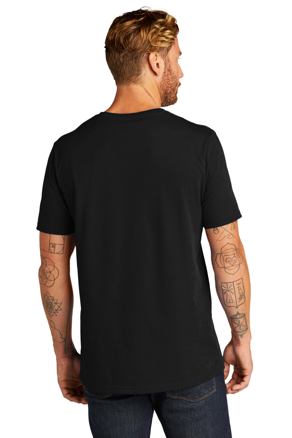 Allmade AL2100 Mens Organic Short Sleeve Crewneck T-Shirt Deep Black Model Back