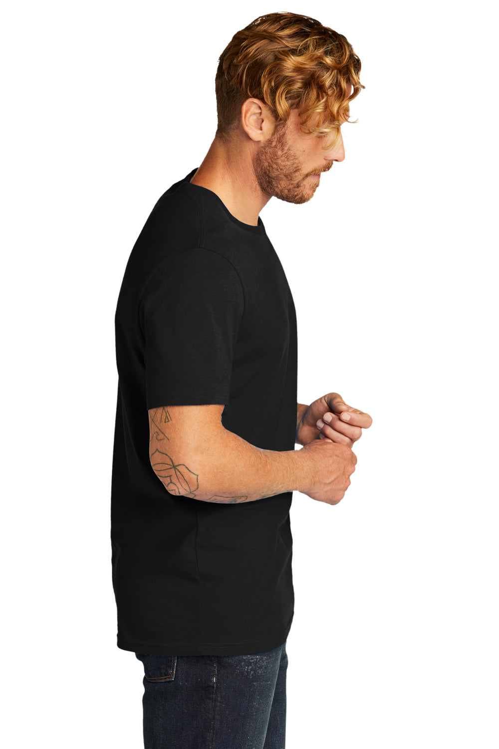 Allmade AL2100 Mens Organic Short Sleeve Crewneck T-Shirt Deep Black Model Side