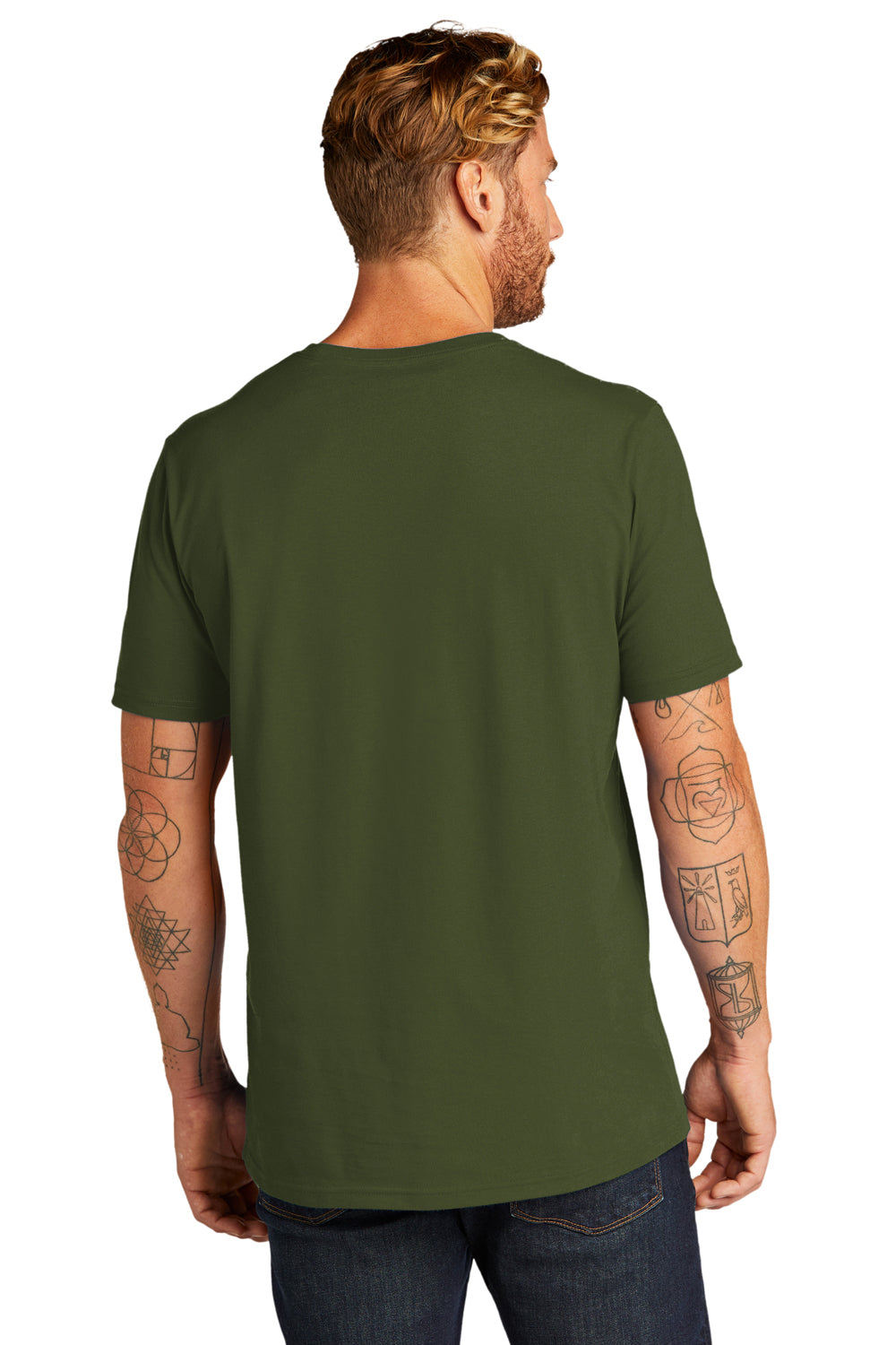 Allmade AL2100 Mens Organic Short Sleeve Crewneck T-Shirt Herb Green Model Back