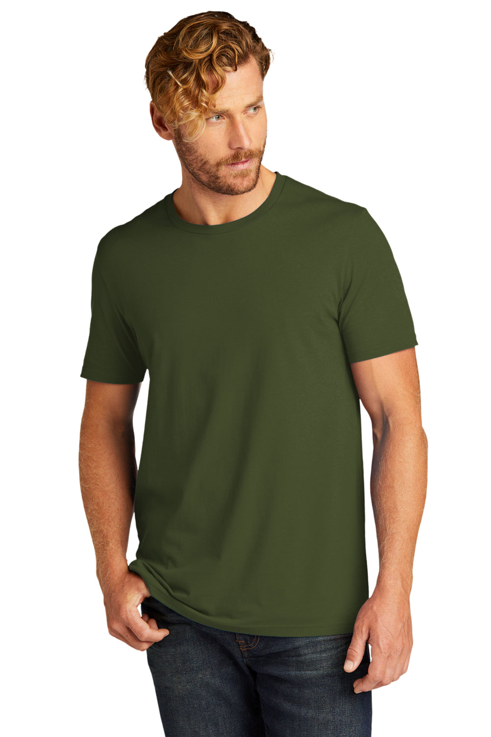 Allmade AL2100 Mens Organic Short Sleeve Crewneck T-Shirt Herb Green Model Front