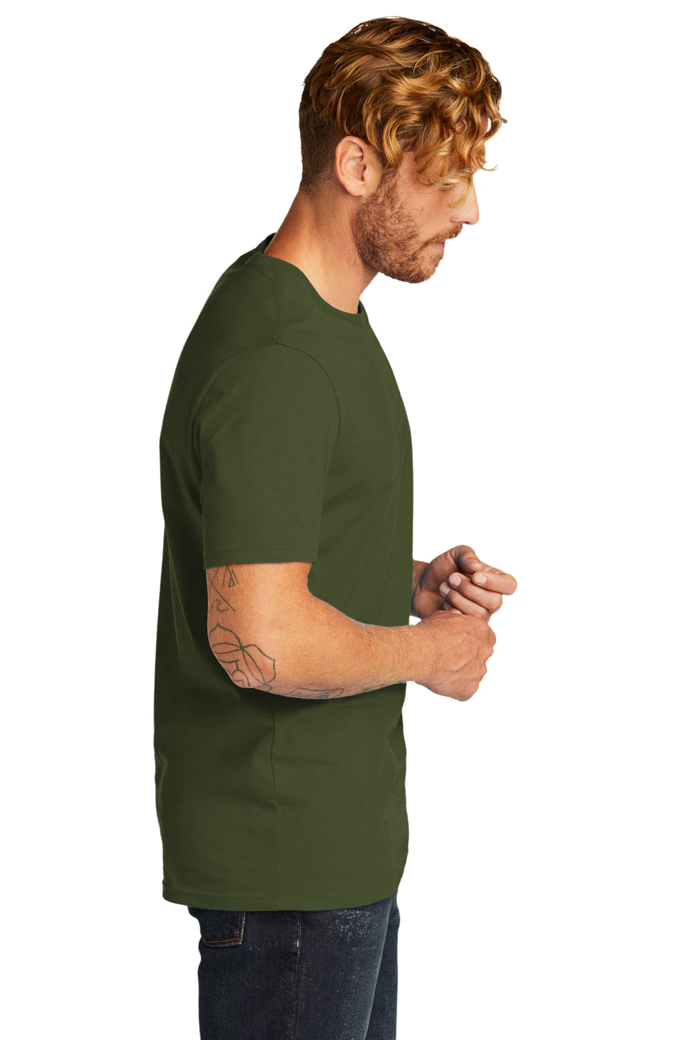 Allmade AL2100 Mens Organic Short Sleeve Crewneck T-Shirt Herb Green Model Side