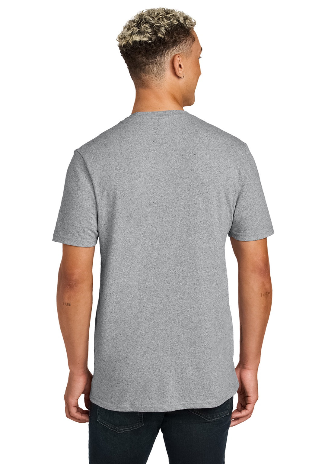 Allmade AL2300 Mens Recycled Short Sleeve Crewneck T-Shirt Heather Grey Model Back