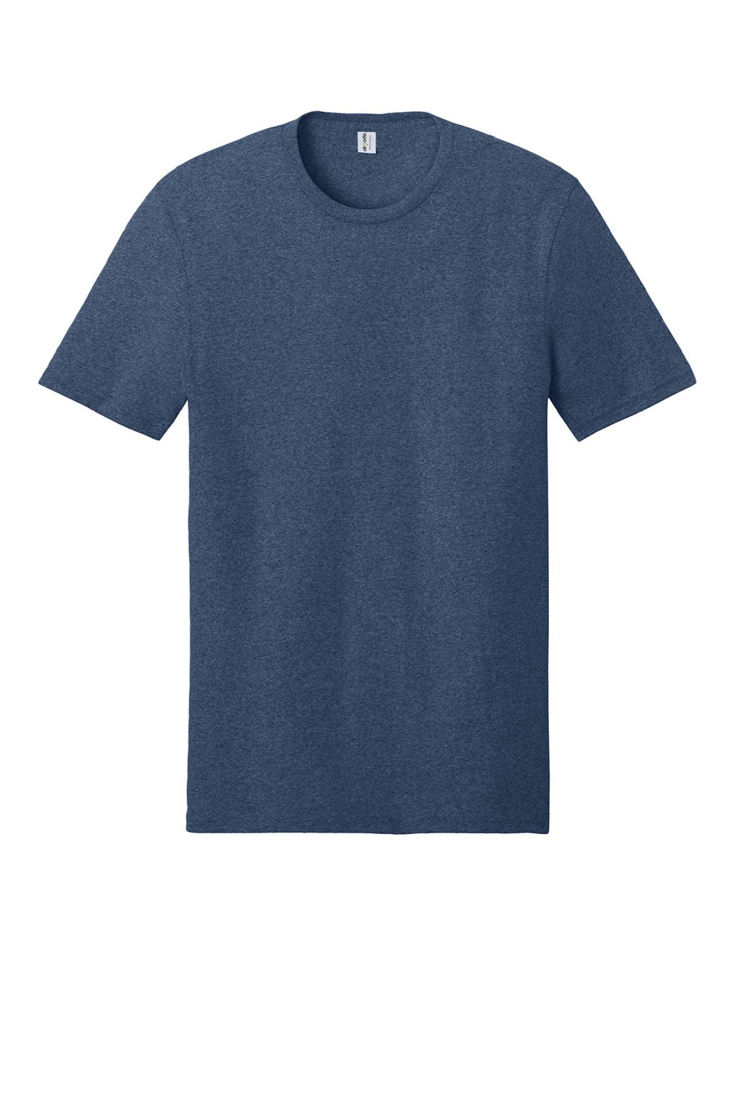 Allmade AL2300 Mens Recycled Short Sleeve Crewneck T-Shirt Heather Navy Blue Flat Front