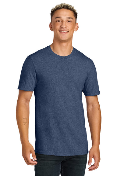 Allmade AL2300 Mens Recycled Short Sleeve Crewneck T-Shirt Heather Navy Blue Model Front