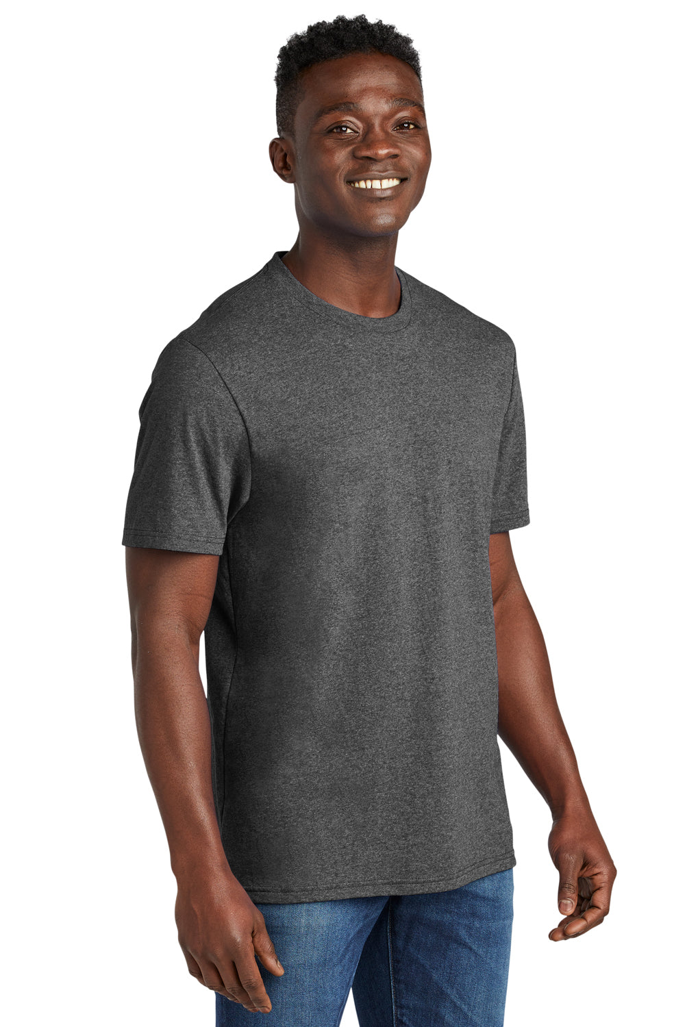 Allmade AL2300 Mens Recycled Short Sleeve Crewneck T-Shirt Heather Charcoal Grey Model 3Q