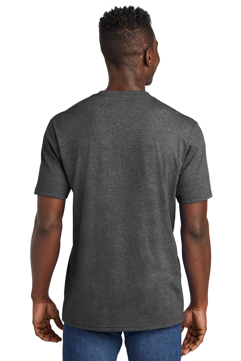 Allmade AL2300 Mens Recycled Short Sleeve Crewneck T-Shirt Heather Charcoal Grey Model Back