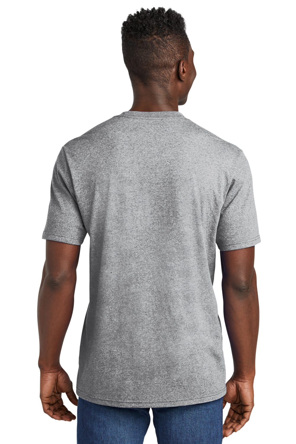 Allmade AL2300 Mens Recycled Short Sleeve Crewneck T-Shirt Heather Remade Grey Model Back
