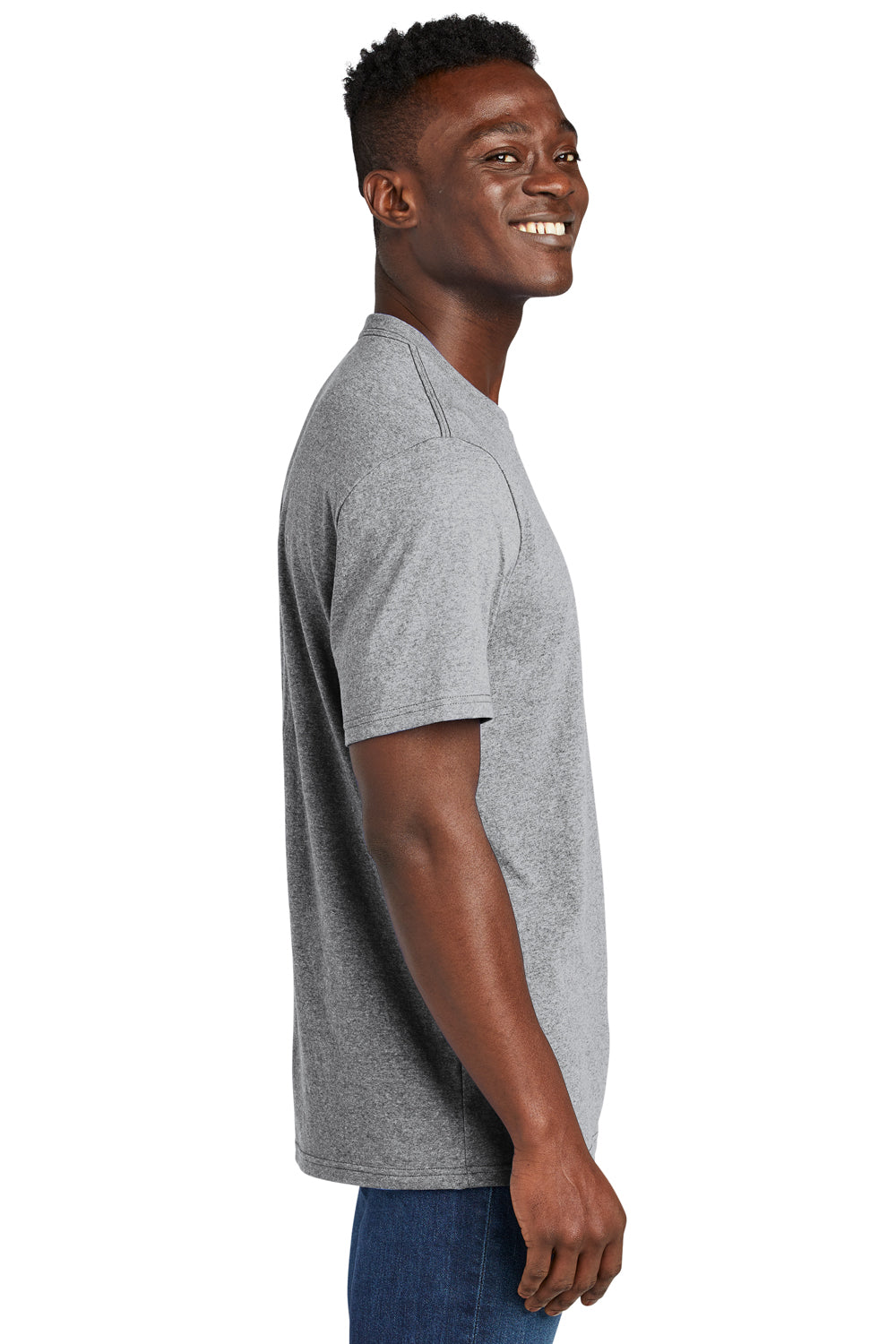 Allmade AL2300 Mens Recycled Short Sleeve Crewneck T-Shirt Heather Remade Grey Model Side