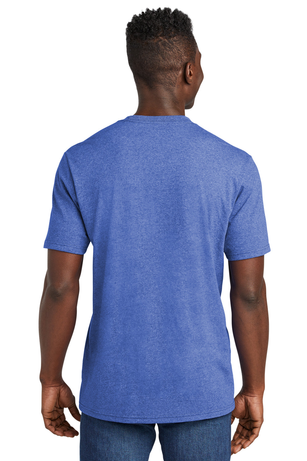 Allmade AL2300 Mens Recycled Short Sleeve Crewneck T-Shirt Heather Royal Blue Model Back