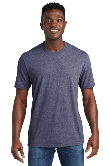 Allmade AL2300 Mens Recycled Short Sleeve Crewneck T-Shirt Heather Navy Blue Model Front